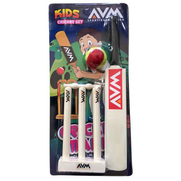 AVM Kids Cricket Set (Pack of 3 Pcs with Base)